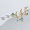 Wholesale Earrings Copper Gold White K Inlaid Zircon Lovely Geometric Plant Flowers Style For Women