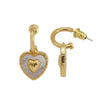 Wholesale Earrings Copper Heart Shape Retro Light Luxury Electroplating For Women