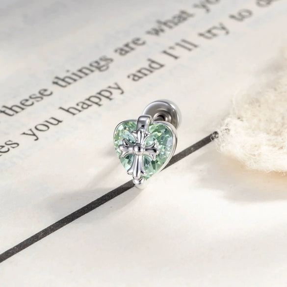 Wholesale Earrings Copper Heart Titanium Steel Styling With Diamond Design For Couple