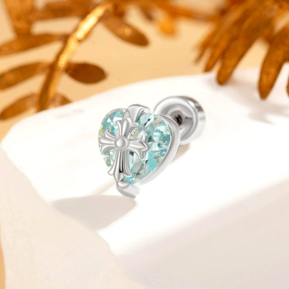 Wholesale Earrings Copper Heart Titanium Steel Styling With Diamond Design For Couple