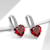 Wholesale Earrings Copper Heartshaped Geometric Inlaid Zircon Electroplated Jewelry For Girls