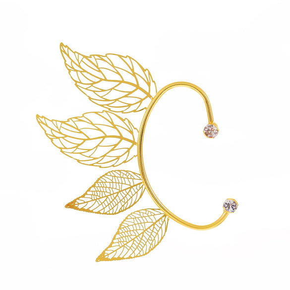 Wholesale Earrings Copper Hollow Leaves Style Electroplating For Women