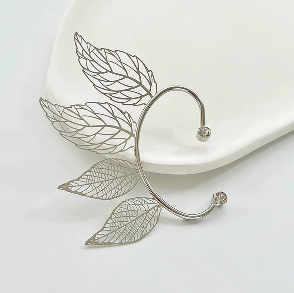 Wholesale Earrings Copper Hollow Leaves Style Electroplating For Women