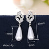 Wholesale Earrings Copper Imitation Pearl Dropshaped Flower Geometric Simple Style Women's