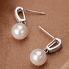 Wholesale Earrings Copper Imitation Pearl Geometric Inlaid Zircon Baroque Style
