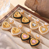 Wholesale Earrings Copper Imitation Pearl Glass Stone Niche Heart Geometric Electroplated