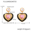 Wholesale Earrings Copper Imitation Pearl Glass Stone Niche Heart Geometric Electroplated