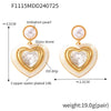 Wholesale Earrings Copper Imitation Pearl Glass Stone Niche Heart Geometric Electroplated