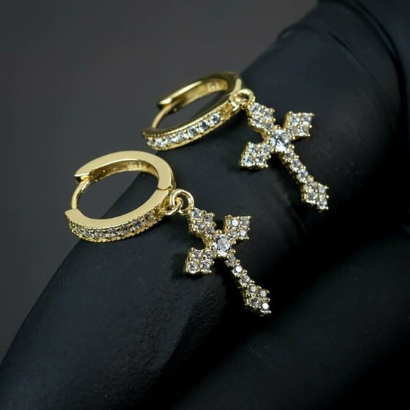 Wholesale Earrings Copper Inlaid With Zircon Geometric Styling For Women