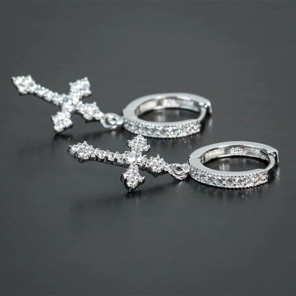 Wholesale Earrings Copper Inlaid With Zircon Geometric Styling For Women