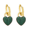 Wholesale Earrings Copper Inlaid With Zircon Heartshaped For Women