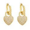 Wholesale Earrings Copper Inlaid With Zircon Heartshaped For Women