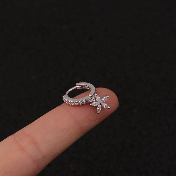 Wholesale Earrings Copper Inlaid Zircon Flowers Fashion
