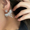 Wholesale Earrings Copper Inlaid Zircon Geometric Angel Wing Style For Women