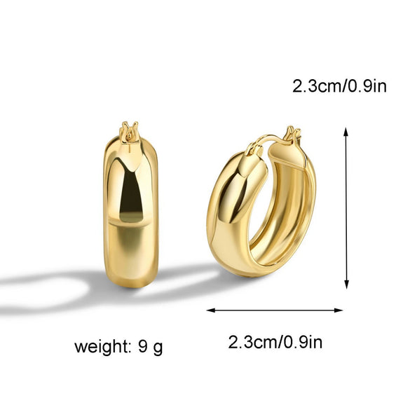 Wholesale Earrings Copper 18K Gold Plated Geometric Cshaped Retro Style For Women