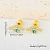 Wholesale Earrings Copper 18K Gold Plated Microinlaid Zircon Geometric Devil's Eye Style