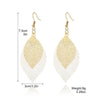 Wholesale Earrings Copper Leaf Double Layer Hollow Vintage Electroplated