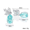 Wholesale Earrings Copper Light Blue Pearshaped Zircon Drop Shape