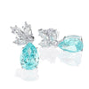 Wholesale Earrings Copper Light Blue Pearshaped Zircon Drop Shape