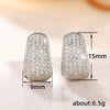 Wholesale Earrings Copper Light Luxury Geometric U Shaped Zircon Style