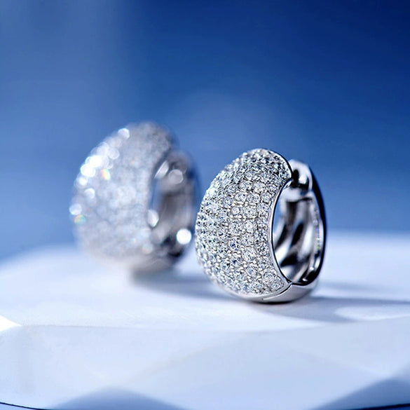 Wholesale Earrings Copper Light Luxury Geometric U Shaped Zircon Style