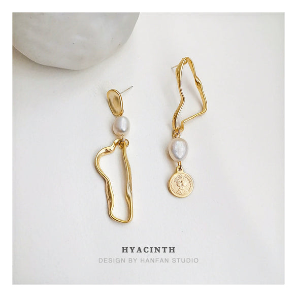 Wholesale Earrings Copper Material Geometric Style Real Gold Plated For Women