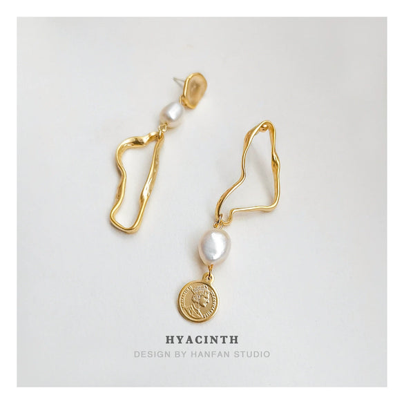 Wholesale Earrings Copper Material Geometric Style Real Gold Plated For Women
