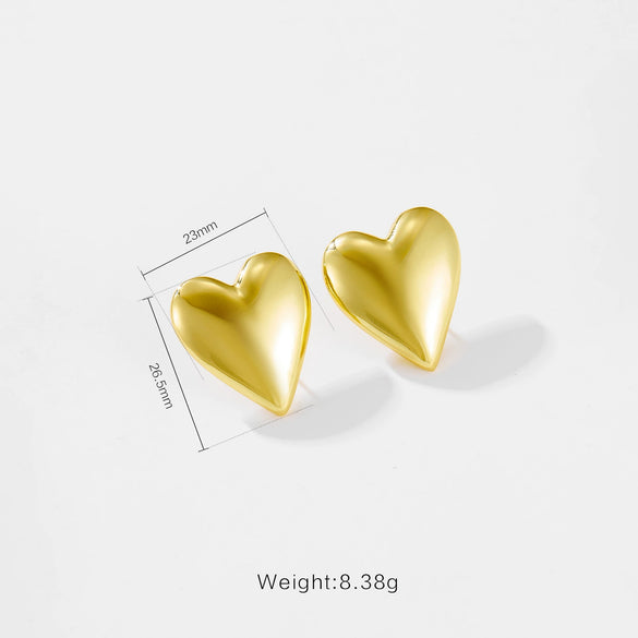 Wholesale Earrings Copper Micropaved Platinum 18K Gold Plated Geometric Love Heart Design For Women