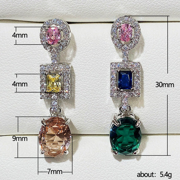 Wholesale Earrings Copper Oval Zircon Geometric Style For Women