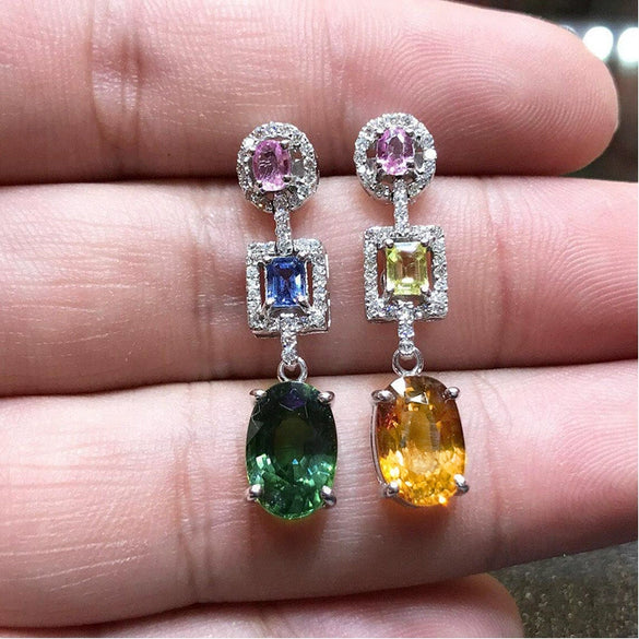 Wholesale Earrings Copper Oval Zircon Geometric Style For Women