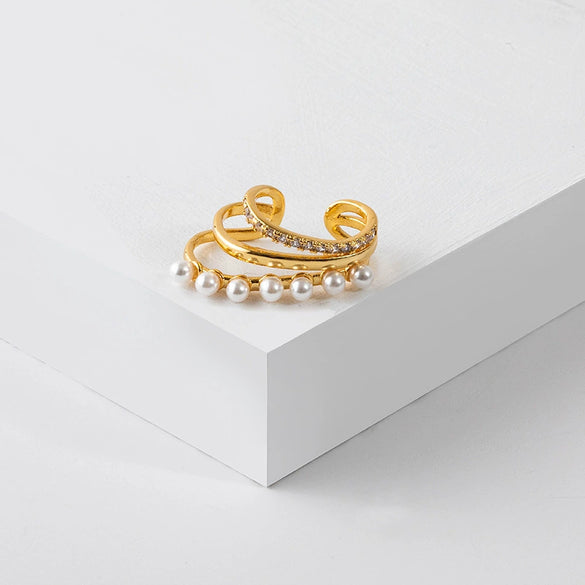 Wholesale Earrings Copper Pearl Geometric Sweet Nonpierced Ear Bone Clip For Women