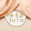 Wholesale Earrings Copper Plated 18K Gold Inlaid Zircon Geometric Stars Double Color Women's