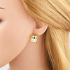 Wholesale Earrings Copper Plated 18K Gold Love Heart Shell Shape Simple Style Electroplating