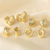 Wholesale Earrings Copper Plated 18K Gold Love Heart Shell Shape Simple Style Electroplating