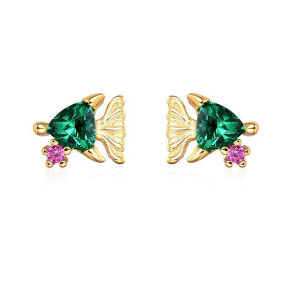 Wholesale Earrings Copper Plated Real Gold Zirconia Animal Zodiac Style