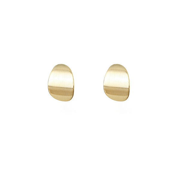 Wholesale Earrings Copper Plated With Real Gold Geometric Cshaped Minimalist Brushed Gold Style