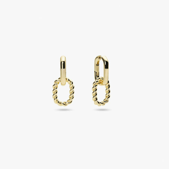 Wholesale Earrings Copper Plated With Real Gold Geometric Square Hoop Dangle Minimalist Style For Women