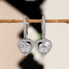 Wholesale Earrings Copper Platinum Plated Hollow Heart Shaped Zircon Ear Jewelry