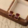 Wholesale Earrings Copper Purple Pearl Geometric Light Luxury Enamel Electroplating For Women