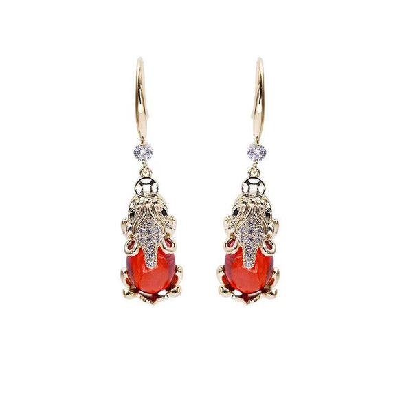 Wholesale Earrings Copper Real Gold Electroplated Animals Zodiac Style