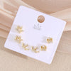 Wholesale Earrings Copper Real Gold Plated Leaves Crown Heart Shape Minimalist Style