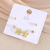 Wholesale Earrings Copper Real Gold Plated Leaves Crown Heart Shape Minimalist Style