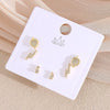 Wholesale Earrings Copper Real Gold Plated Leaves Crown Heart Shape Minimalist Style