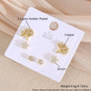 Wholesale Earrings Copper Real Gold Plated Leaves Crown Heart Shape Minimalist Style