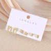 Wholesale Earrings Copper Real Gold Plated Leaves Crown Heart Shape Minimalist Style