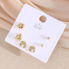 Wholesale Earrings Copper Real Gold Plated Leaves Crown Heart Shape Minimalist Style