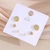 Wholesale Earrings Copper Real Gold Plated Leaves Crown Heart Shape Minimalist Style