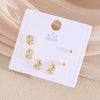 Wholesale Earrings Copper Real Gold Plated Leaves Crown Heart Shape Minimalist Style
