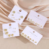 Wholesale Earrings Copper Real Gold Plated Leaves Crown Heart Shape Minimalist Style