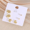 Wholesale Earrings Copper Real Gold Plated Leaves Crown Heart Shape Minimalist Style